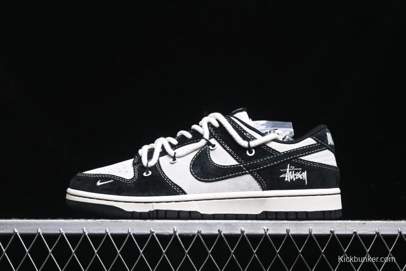 Nike SB Dunk Low Stussy Collaboration - Anniversary High-End Customized Low-Top Casual Skate Shoes - YX5066-209