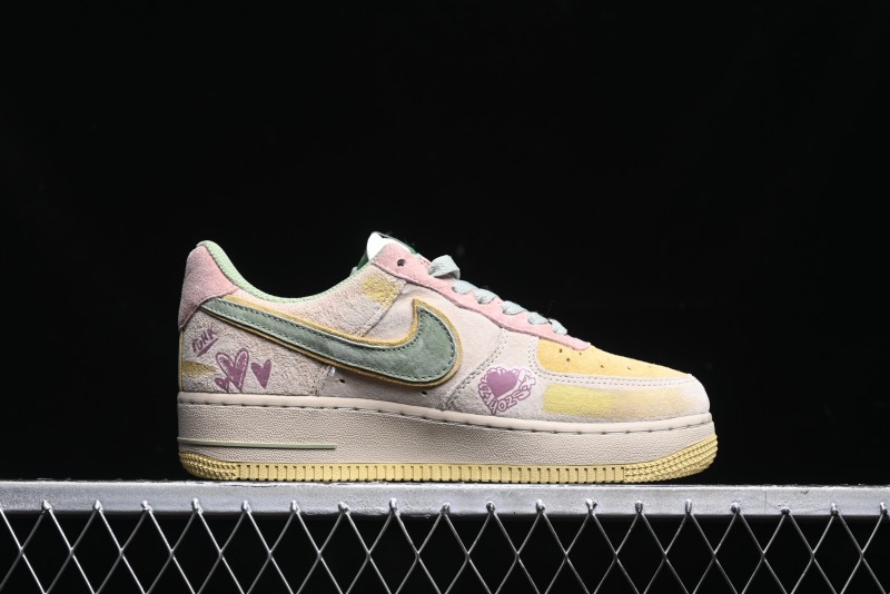 Nike Air Force 1 '07 Low Peach Trees Christmas Eve Limited Custom Casual Sneakers - CD1212-777