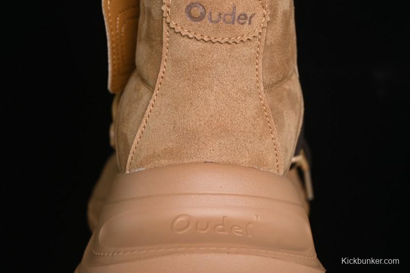 Ouder Retro Lace-Up Mid-Calf Warm & Thickened Platform Casual Snow Boots with Wool Lining - Oud024 Brown