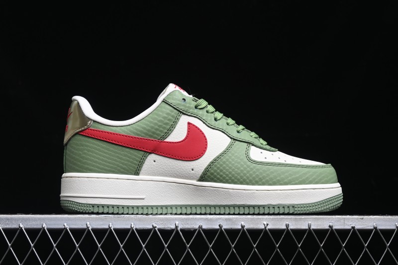 Nike Air Force 1 '07 Low Stussy Collaboration - Snake Green Low-Top Casual Sneakers - KK1988-028