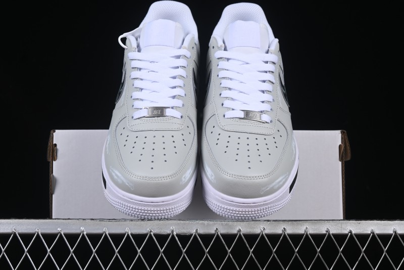 Nike Air Force 1 '07 Low Shadow Knight Grey White Black Casual Sneakers - CW2288-111