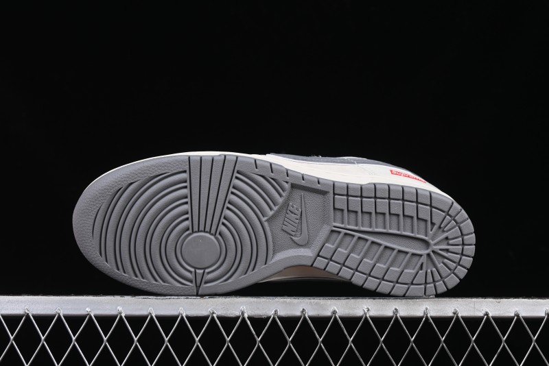 Nike SB Dunk Low Supreme Collaboration Grey Swoosh Double Mini Swoosh Anniversary Custom Low-Top Casual Sneakers - XX2025-688