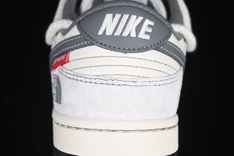 Nike SB Dunk Low The North Face x Supreme Collaboration Light Gray Hook Anniversary Custom Low-Top Casual Skate Shoes - YX5066-230