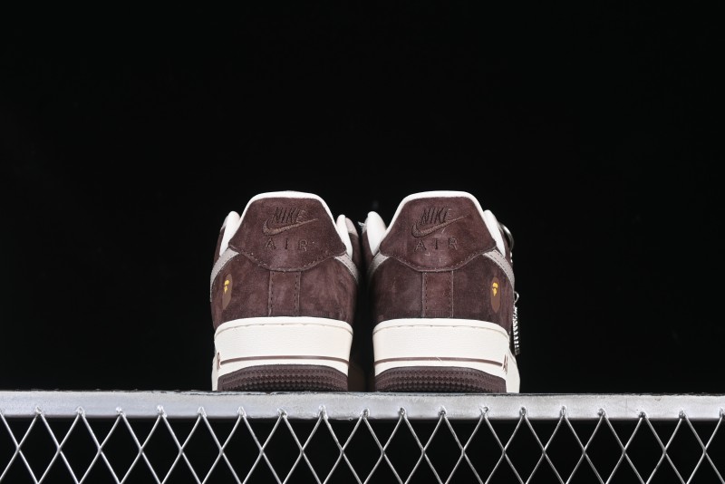Nike Air Force 1 '07 Low BAPE Collaboration Grey Green Brown Low-Top Casual Sneakers - KK1988-039