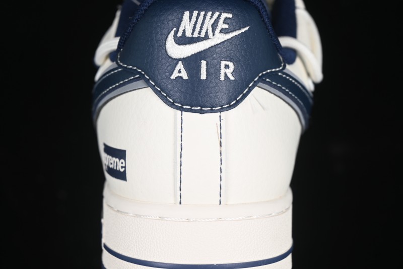 Nike Air Force 1 '07 Low Supreme Collaboration Beige Blue Low-Top Casual Sneakers - DM6688-018