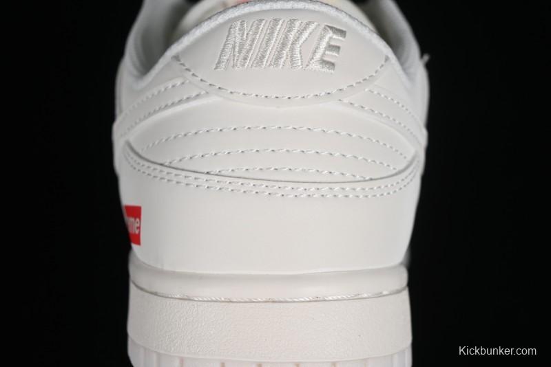 Nike SB Dunk Low Supreme Collaboration - Double Swoosh Anniversary Custom Low-Top Casual Skate Shoes - BB8675-104