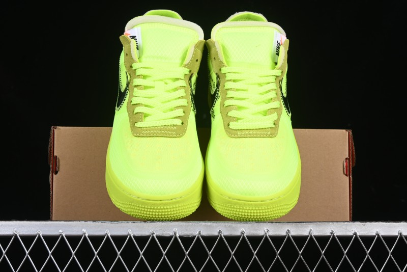 Nike Off White x Air Force 1 Low OW Collaboration Transparent Yellow Sneakers - AO4606-700
