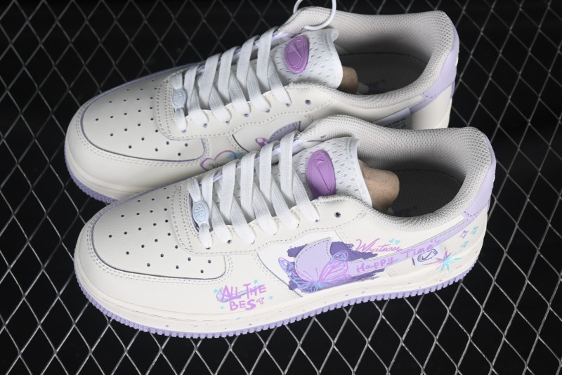 Nike Air Force 1'07 Low Casual Sneakers Purple Butterfly - FB1839-213