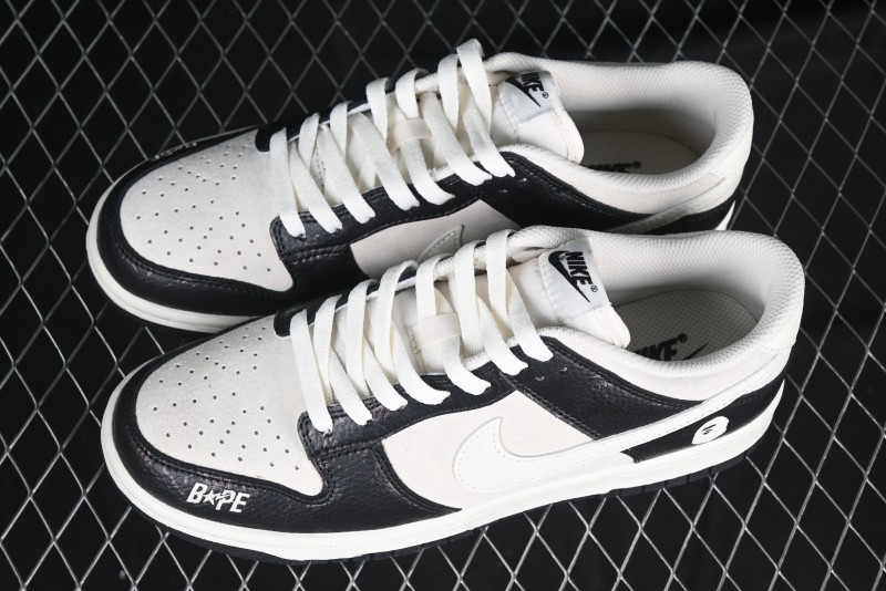 Nike SB Dunk Low BAPE Collaboration Splatter Pig Eight White Hook Anniversary High-End Custom Low-Top Casual Sneakers - DJ2024-053