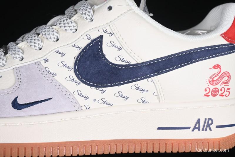 Nike Air Force 1 '07 Low Stussy Collaboration Year of the Snake Limited Edition Red Snake Low-Top Casual Sneakers - XS1958-502