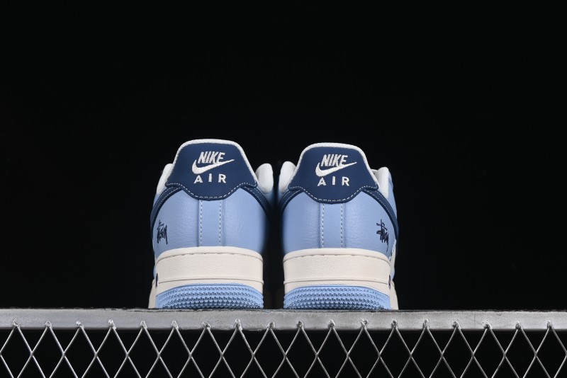 Nike Air Force 1 '07 Low Stussy Collaboration Dual-Tone Sky Blue Low-Top Casual Sneakers - XS1958-516