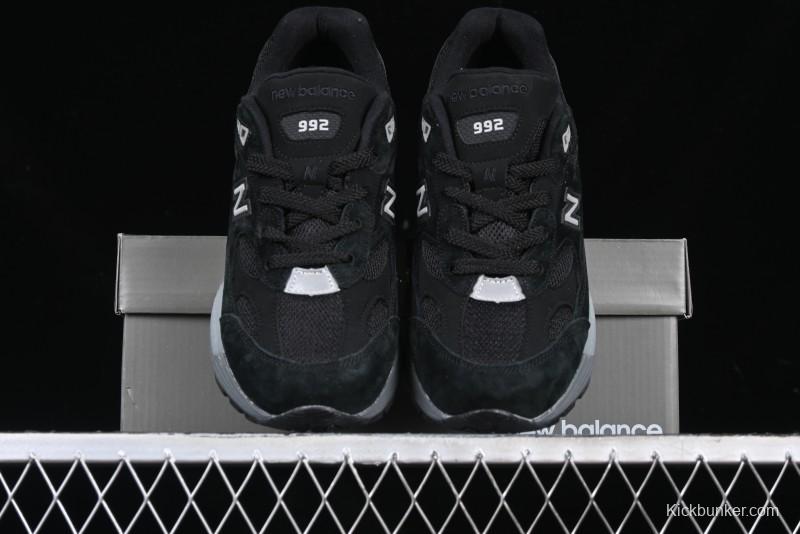 New Balance Made In USA 992 Classic Retro Running Shoes with Superior Cushioning - M992BL