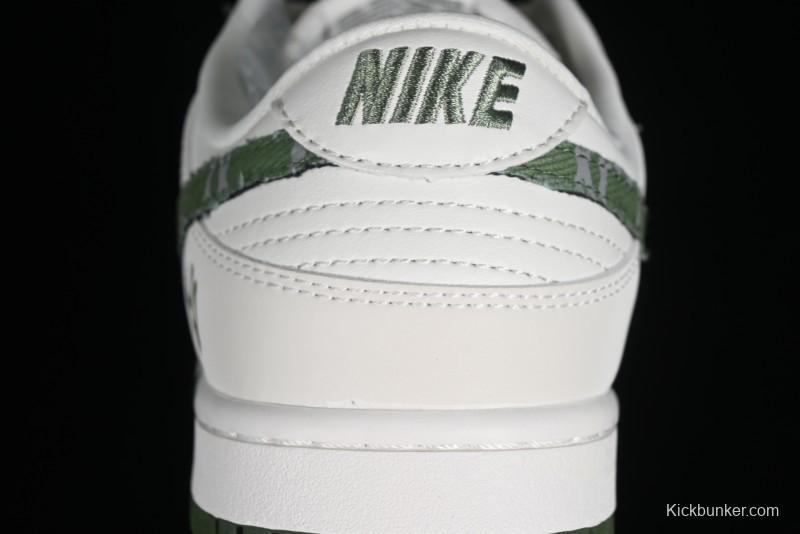 Nike SB Dunk Low MLB Collaboration - Green Denim Anniversary Custom Low-Top Casual Skate Shoes - DQ1098-345