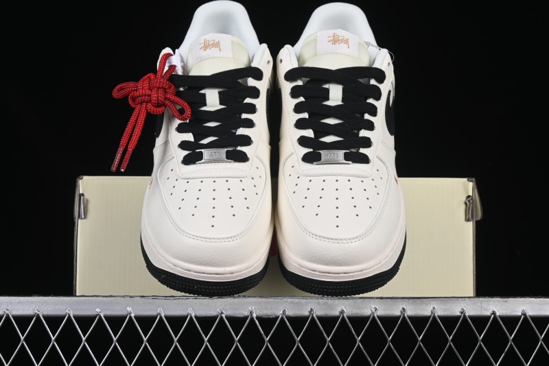 Nike Air Force 1 '07 Low Stussy Collaboration Rose Gold Embroidery Low-Top Casual Sneakers - XZ6188-720