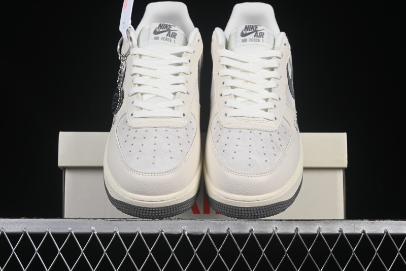 Nike Air Force 1 '07 Low Casual Sneakers in Light Grey with Custom Hardware - DF0188-036