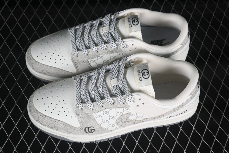 Nike SB Dunk Low Gucci Collaboration Beige Grey Denim Anniversary Custom Low-Top Casual Sneakers - CH8311-239