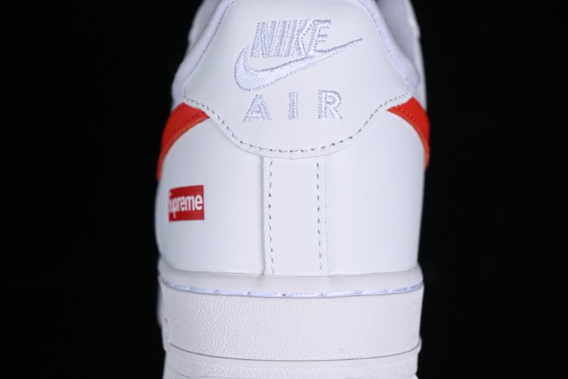 Nike Supreme x Air Force 1 '07 Low White Red Collaboration Casual Sneakers - CU9225-101