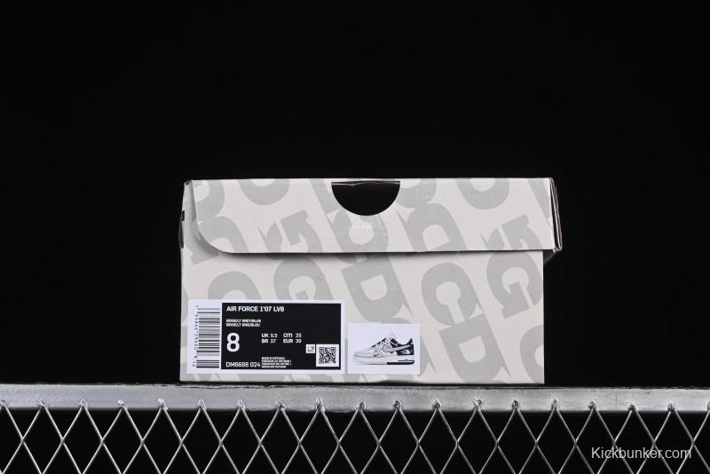 Nike Air Force 1 '07 Low The North Face Collaboration Grey Blue Lace-Up Low-Top Casual Sneakers - DM6688-024