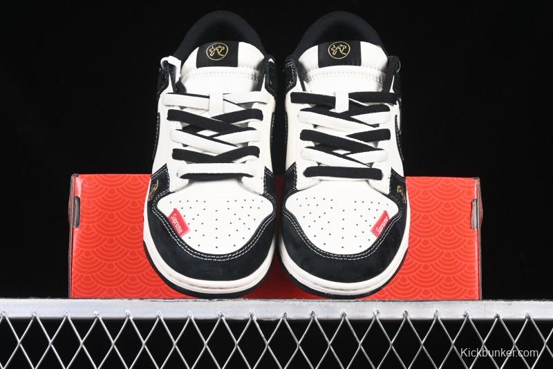 Nike SB Dunk Low Supreme Year of the Snake Limited Edition Black Snake Print Low-Top Casual Sneakers - XS1086-016