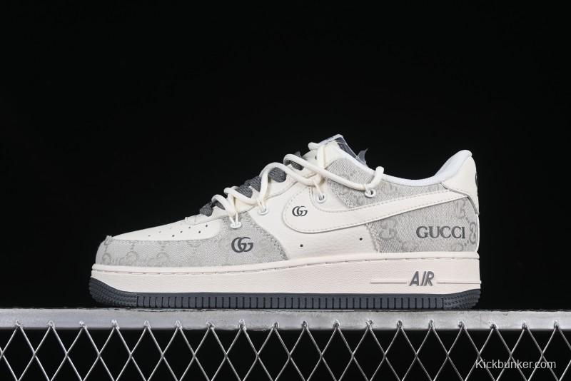 Nike Air Force 1 '07 Low Gucci Collaboration Smoke Gray Drawstring Casual Sneakers - SJ1198-105