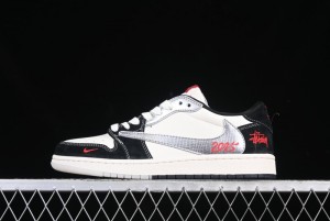 Nike Travis Scott x Fragment Design x Air Jordan 1 Low OG SP AJ1 Retro Sneakers with Unique Collaboration Design - DM9288-007