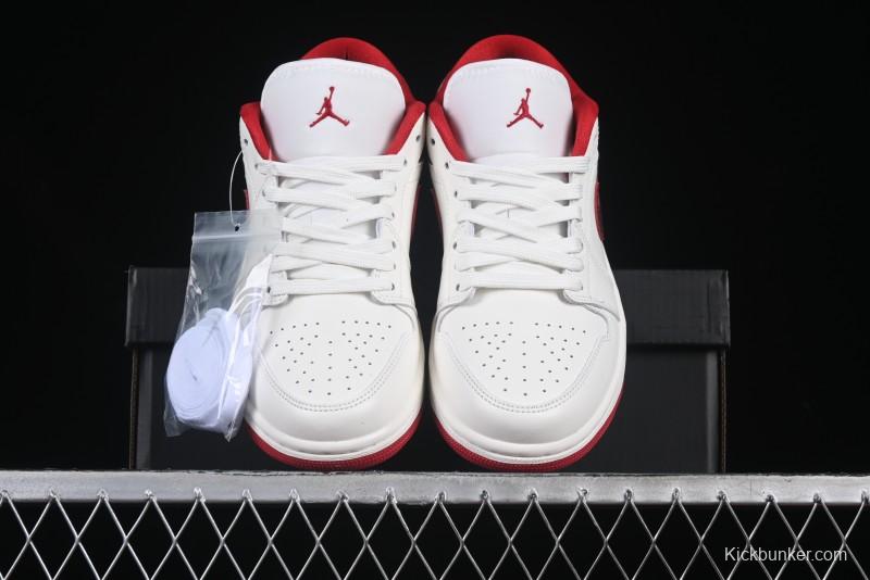 Nike Air Jordan 1 Low AJ1 White Red Casual Sneakers - HJ9338-106