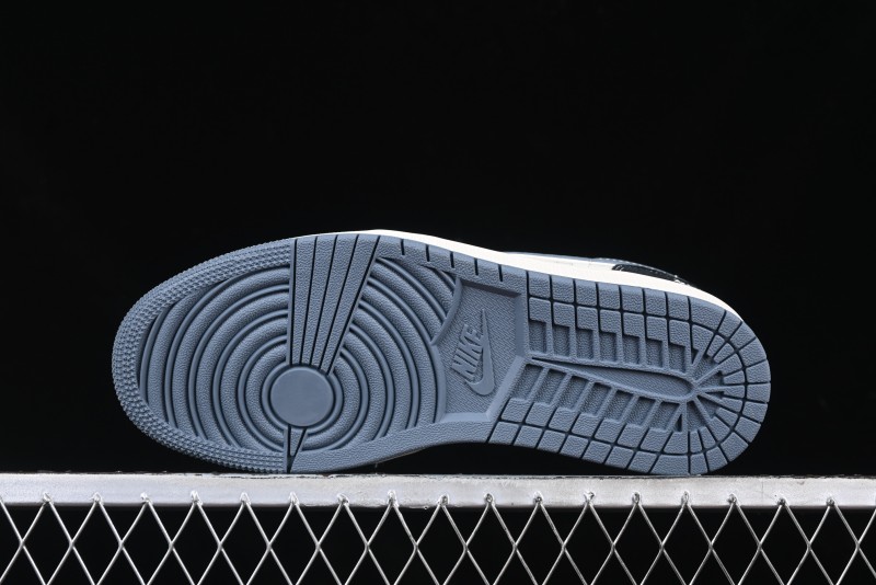Nike Air Jordan 1 Low Stussy Collaboration - Grey Swoosh Retro Basketball Shoes - XX3318-503