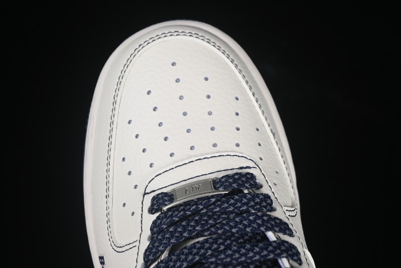 Nike Air Force 1 '07 Low Bape Collaboration Off-White Navy Blue Casual Sneakers - HH7518-066