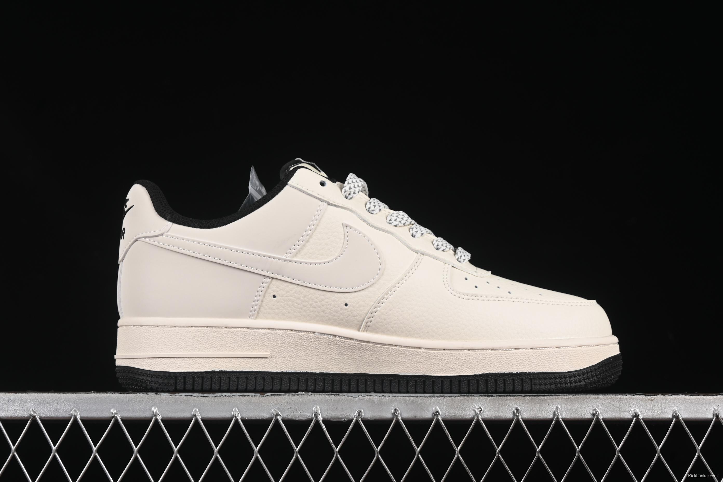 Nike Air Force 1 '07 Low Stussy Collaboration Small Double Swoosh Black Sole Low-Top Casual Sneakers - XZ6188-713