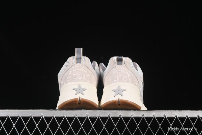 Dior Chrono Round Toe Lace-Up Lifestyle Casual Running Sneakers - 24W Beige