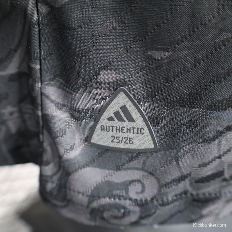 Player Version 25/26 Real Madrid Black with Dragon Design Jersey