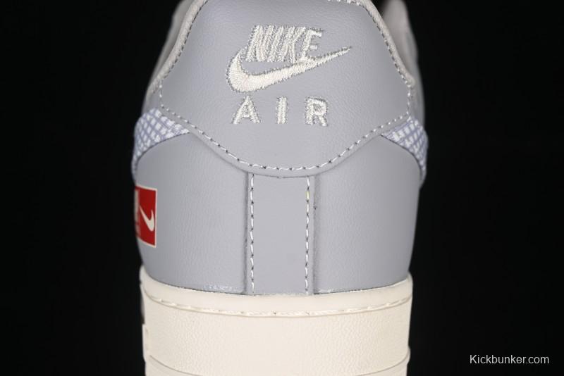 Nike Air Force 1 '07 Low Supreme Collaboration Light Grey Gum Casual Sneakers - KK1988-075