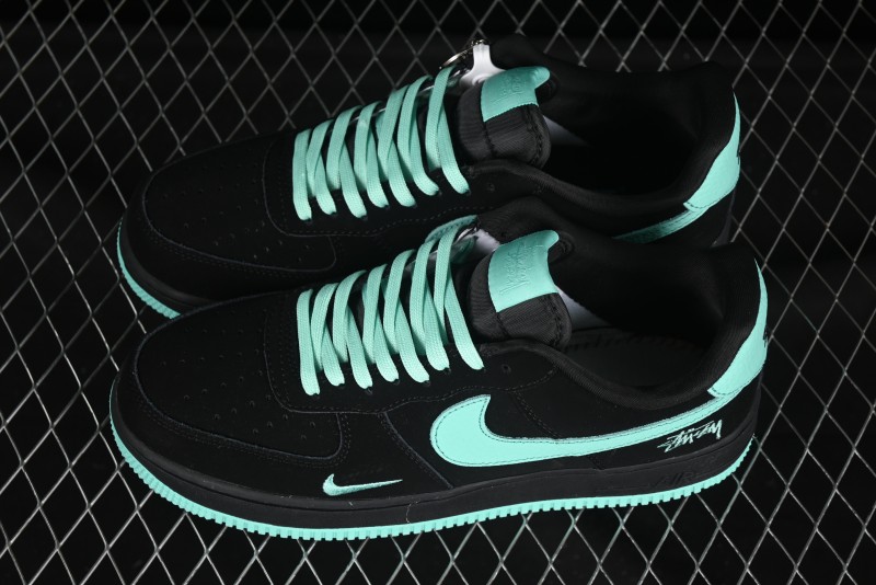 Nike Air Force 1 '07 Low Stussy Collaboration Tiffany Blue Casual Sneakers - DF0188-045