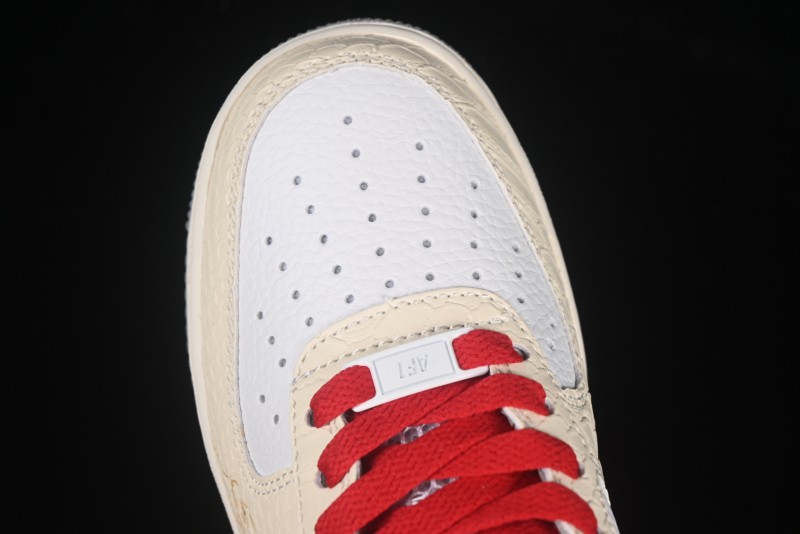 Nike Air Force 1'07 Low Snake Year Themed Casual Sneakers with Full-Length Air Cushion - DX2678-100