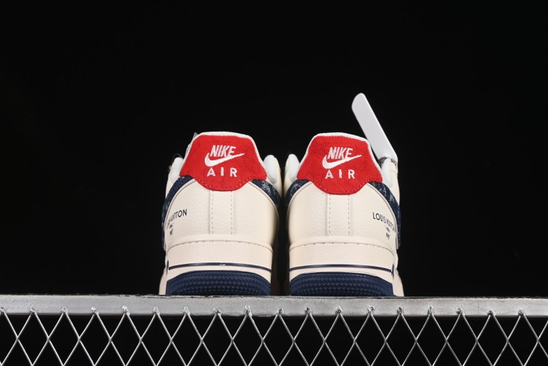 Nike Air Force 1'07 Low LV Collaboration Blue Denim Swoosh Casual Sneakers - XX3168-128