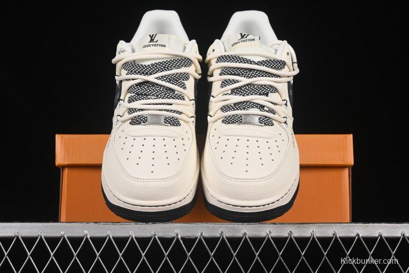 Nike Air Force 1 '07 Low LV Collaboration Blue Swoosh Drawstring Casual Sneakers - DM6868-061