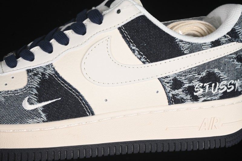Nike Air Force 1 '07 Low Stussy Collaboration Retro Denim Casual Sneakers - XS1958-578
