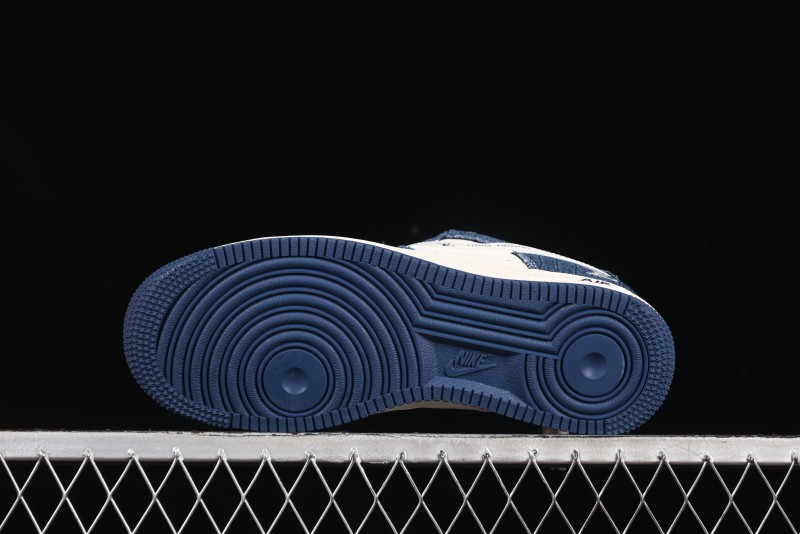 Nike Air Force 1'07 Low LV Collaboration Dark Blue Checkerboard Casual Sneakers - XS1958-551