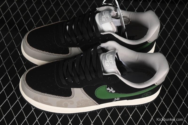 Nike Air Force 1'07 Low Chrome Hearts Collaboration Black Green Swoosh Casual Sneakers - KK1988-074