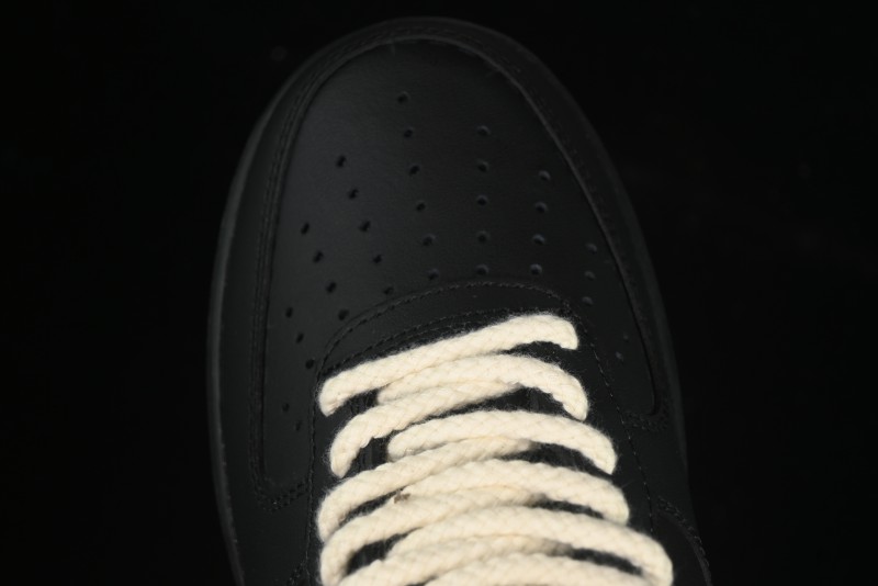 Nike Air Force 1 '07 Low Casual Sneakers in Black & White with Hemp Rope Detailing - ZH0316-073