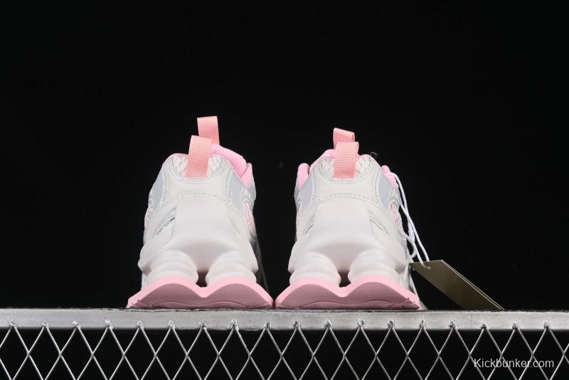 GG-CC Starry Sky Particle Silver White Lace-up Hollow Out Chunky Sneakers with 5cm Height Boost - G25U9778