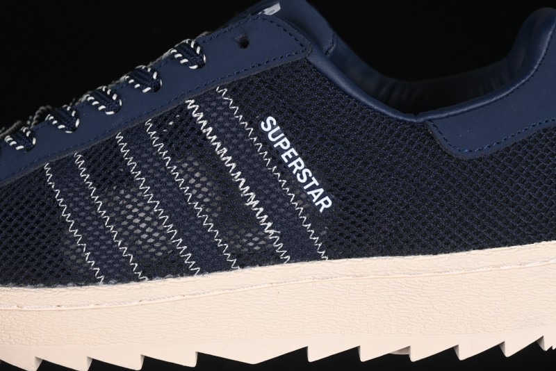 Adidas Clot x Superstar Shell Toe Casual Sneakers with Serrated Edge Design - IH3644