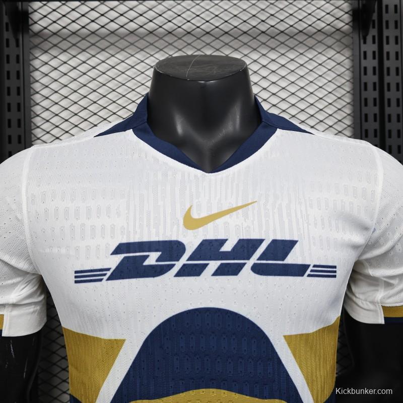 Player Version 25/26 Club America Away White with Navy and Gold Eagle Crest Jersey
