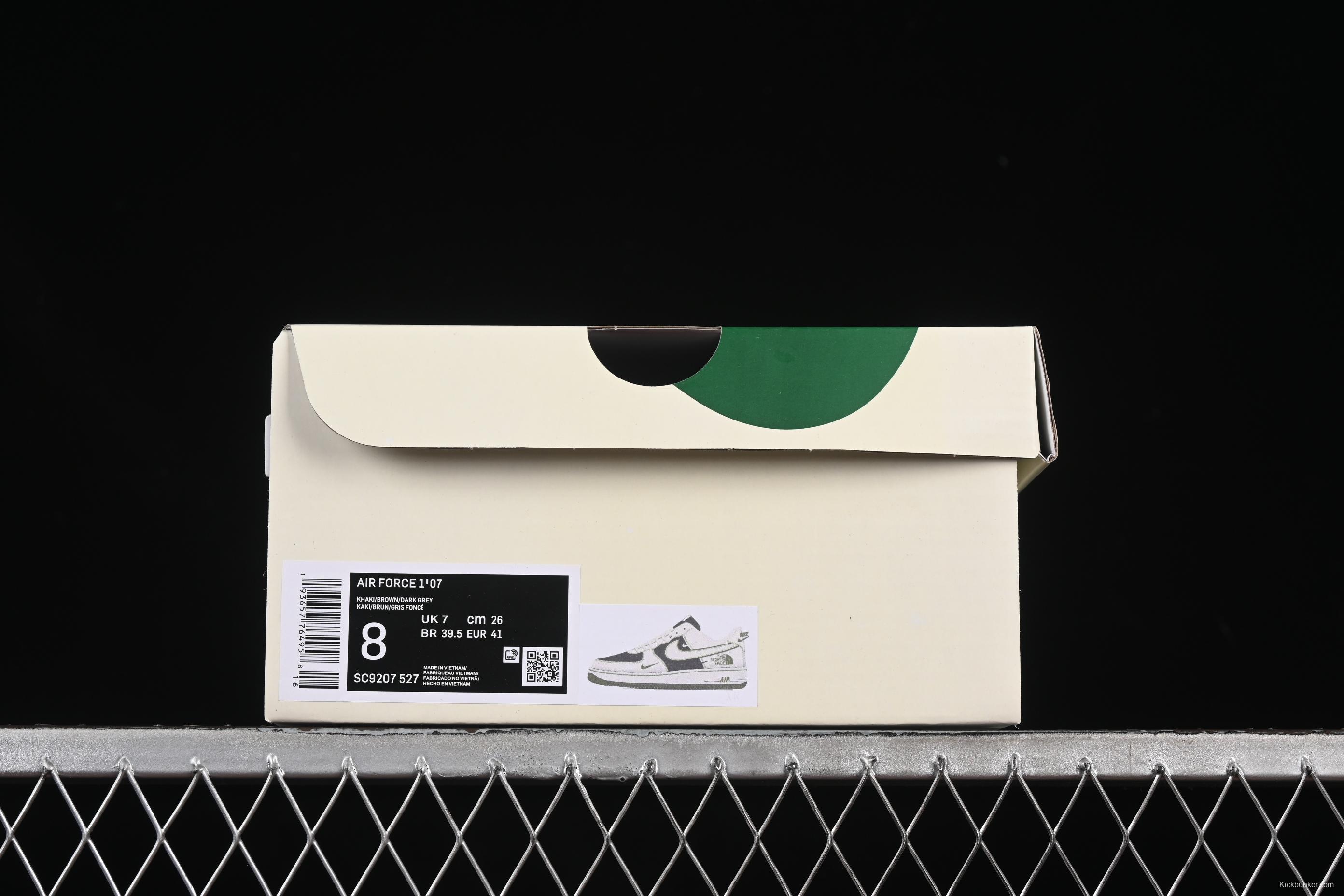 Nike Air Force 1 '07 Low The North Face Collaboration White Black Green Casual Sneakers - SC9207-527