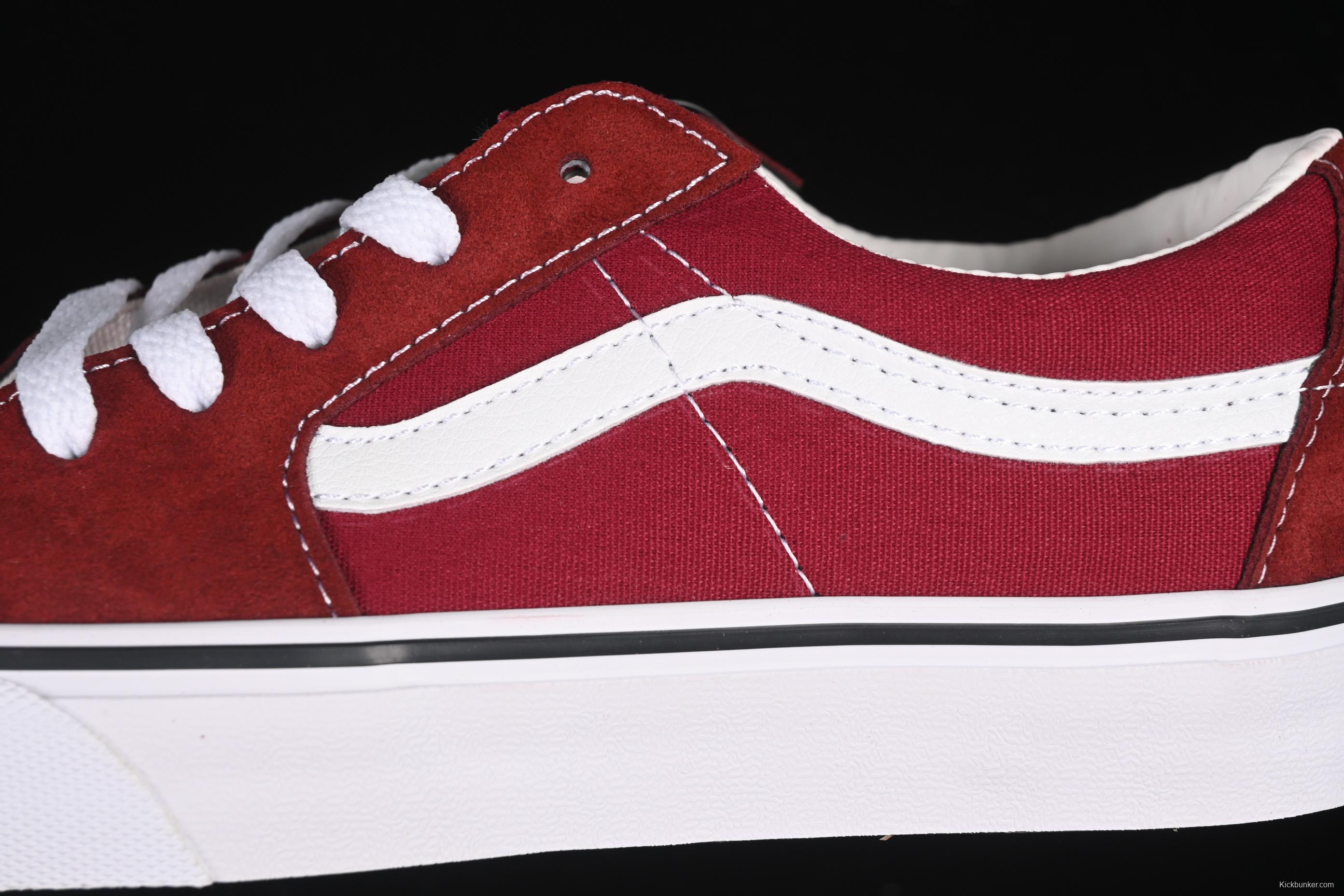 Vans Sk8-Low Burgundy Anti-Slip Casual Skate Shoes - VN0A4UUK5U7