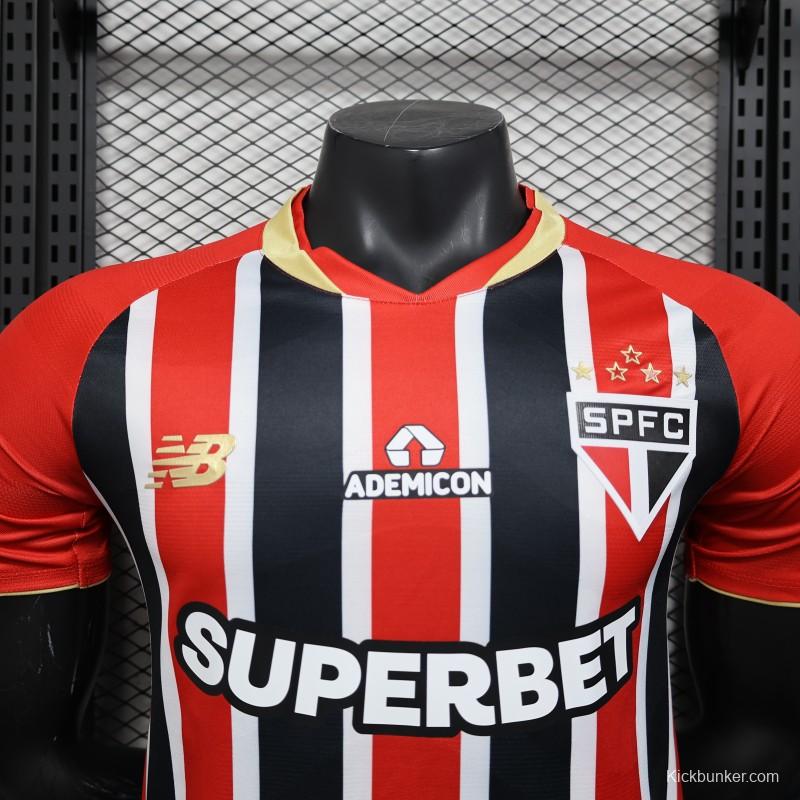 Player Version 25/26 Sao Paulo Home Jersey With Full Sponsors