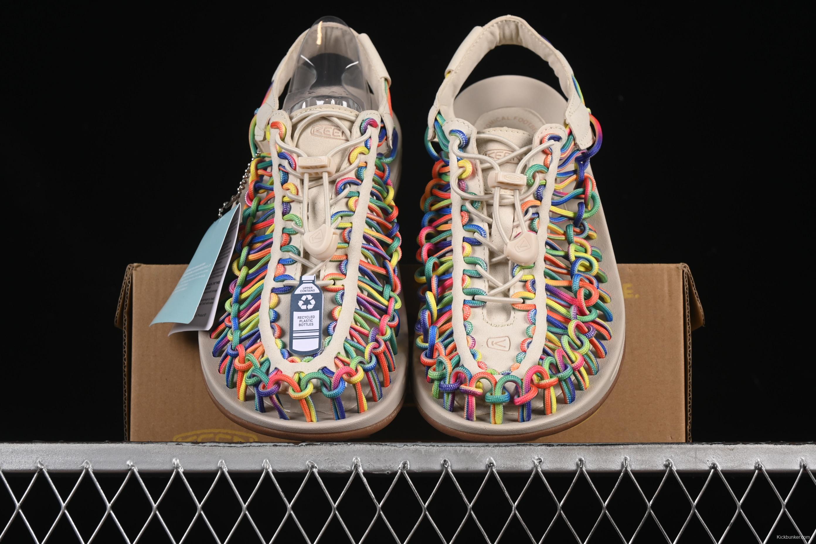 Keen Uneek Flat-M Woven Elastic Strap Camouflage Outdoor Sandals for Hiking and Water Sports - 1025169 CAMOUFLAGE