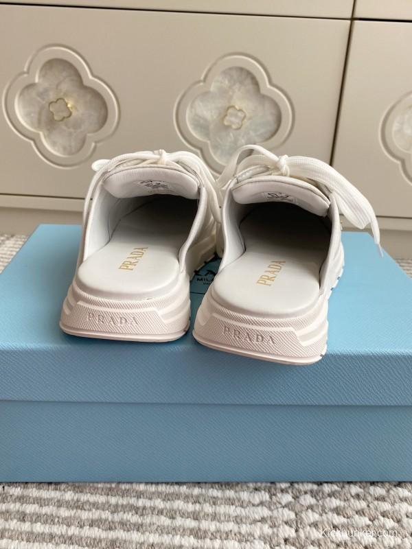 2025 Women Prada White Leather Sneakers LY00290