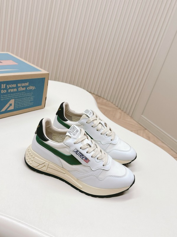 2024 Unisex Autry White Green Black Leather Mesh Sneakers MJ00330