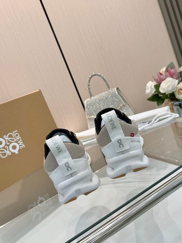 2025 Women Loewe Beige White Mesh Sneakers